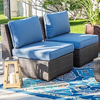 American Modern Courtyard Furniture Leisure Rattan Sofa Chairs Outdoor Country Corner Garden Sofas Patio Furniture Set a