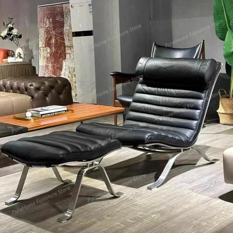 Retro Iron Sofa Chair, Antique Style Stainless Steel Leisure Chair, Family Living Room Balcony, Casual Italian Minimalism