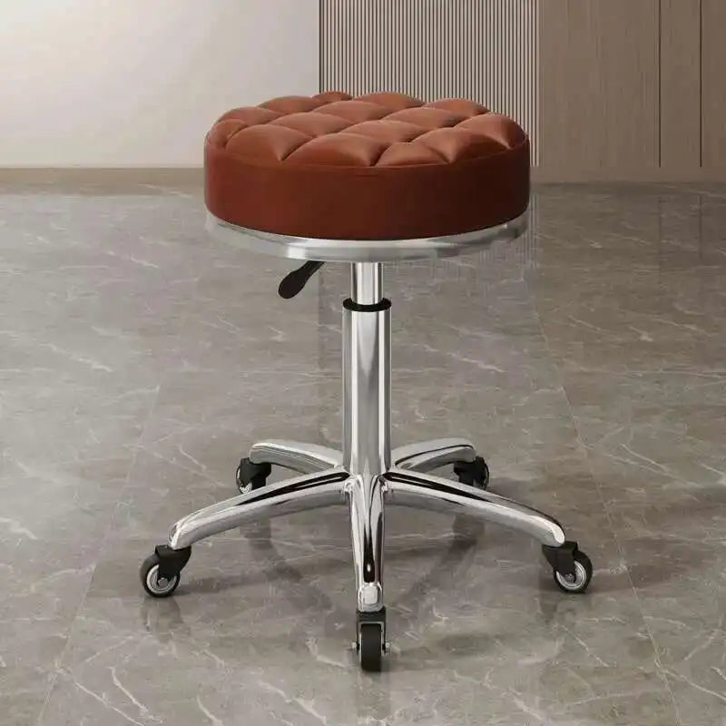 Barber Nail Salon Chair Swivel Wheels Rotating Salon Hair Stylist Barbershop Equipment Furniture Professional Rolling Silla