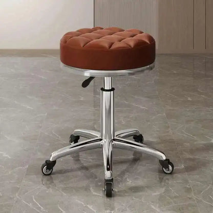 Barber Nail Salon Chair Swivel Wheels Rotating Salon Hair Stylist Barbershop Equipment Furniture Professional Rolling Silla