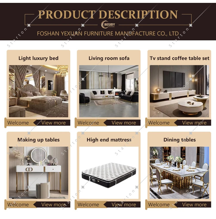 Custom Modular Living Room Tufted Sofa Set 3 2 1 Stainless Frame with Velvet and Fabric for Home Apartment or Hotel