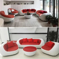 PatioLix Cute Luxury Nordic Sofa Set – Soft Lazy Loveseat & Modern Lounge Puffs