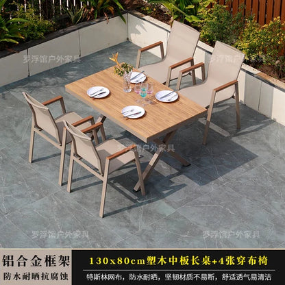 Courtyard table and chair outdoor balcony waterproof and sunscreen garden outdoor leisure table and chair combination