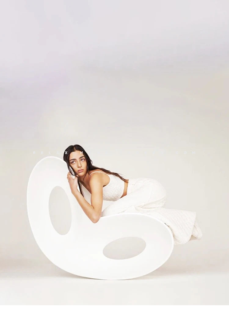 Outdoor Designer Rocking Sofa Chair Living Room Lazy White Leisure Single Stools Reading Relaxing Fauteuil Salon Furniture