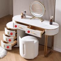 Light Mirror Vanity Table White Minimalist Drawers Storage Dressing Table Desk Makeup Mesa De Maquillaje Bedroom Furniture