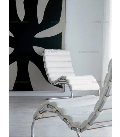 Lounge Chair Lunch Break Home Balcony, Office Medieval Chair Designer Stainless Steel Leisure Chair Single
