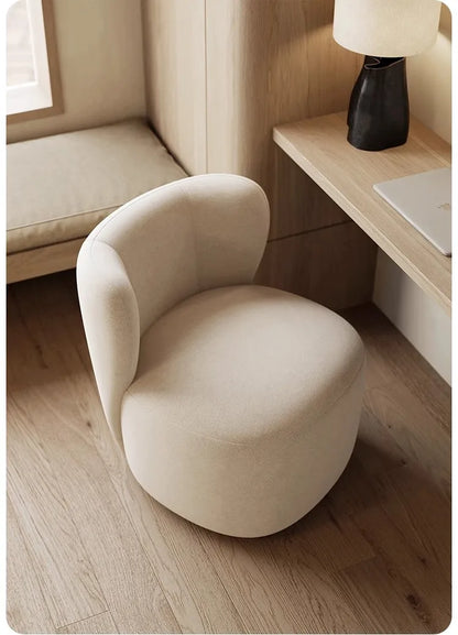 Nordic light luxury single balcony sofa simple leisure chair rotatable fabric bedroom dressing stool