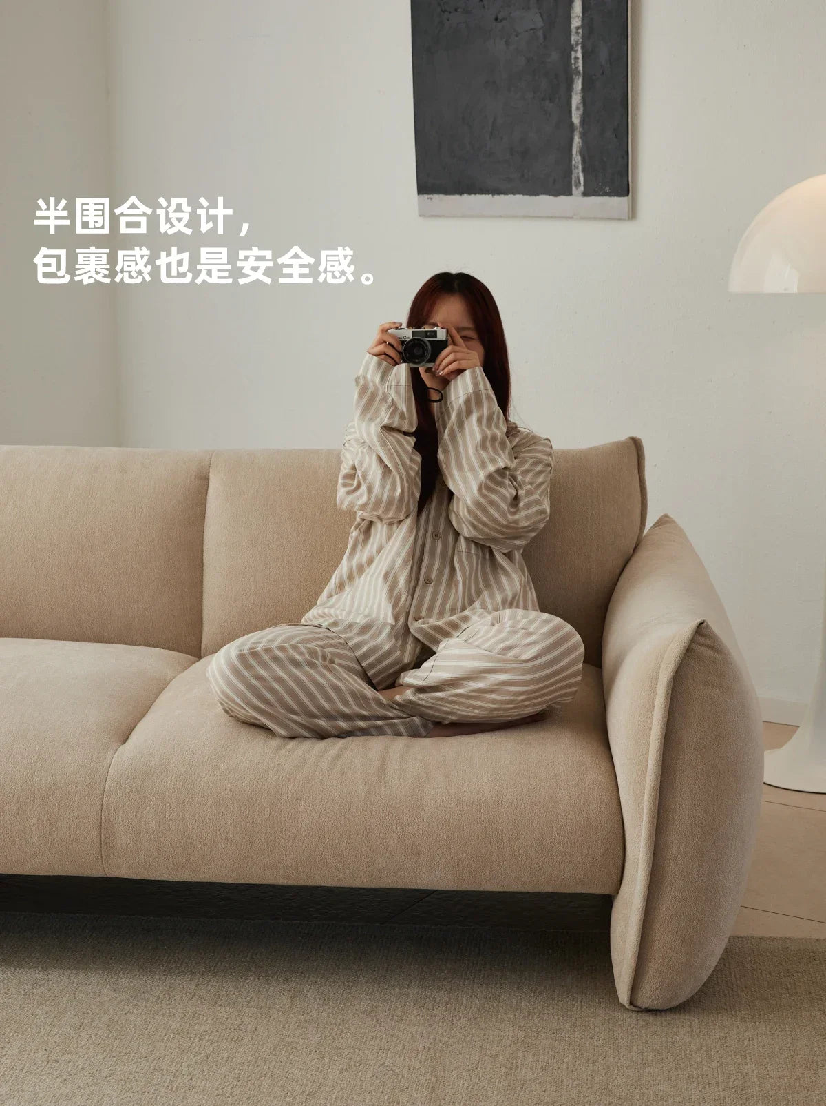 hh Fabric single sofa living room modern simple new small apartment lazy leisure sofa chair