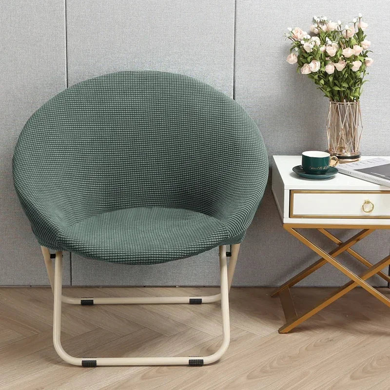 New Simple Saucer Chair Cover Moon Sauce Chair Protector Round Camping Chair Covers Knitted Jacquard Corn Pattern Seat Cover