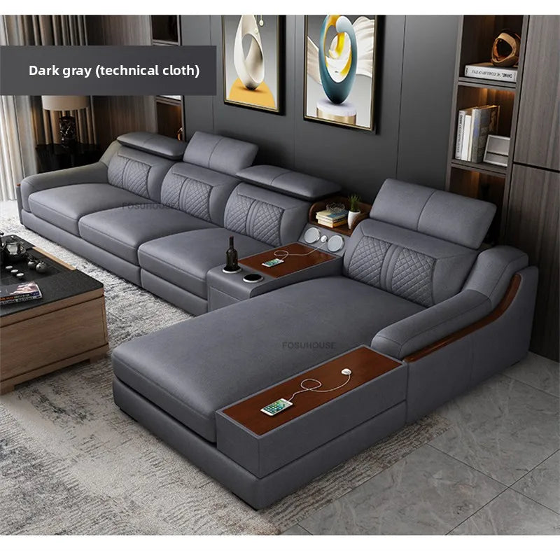 Italian Light Luxury Living Room Sofas Combination Nordic Double Sofas for Living Room Home Furniture Designer Leather Back Sofa