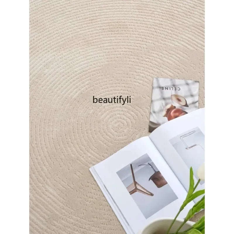 F132  Round living room minimalist sofa coffee table blanket premium light luxury cloakroom floor mat bedroom carpet