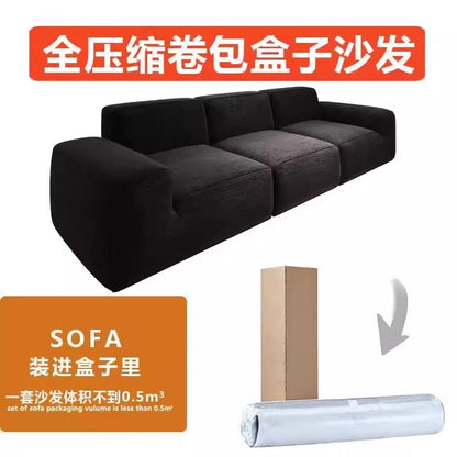 Simple Style Vacuum Compression Living Room Sofa Light Luxury Furniture Corduroy Sponge Filling Multi-Person Sofa Customization