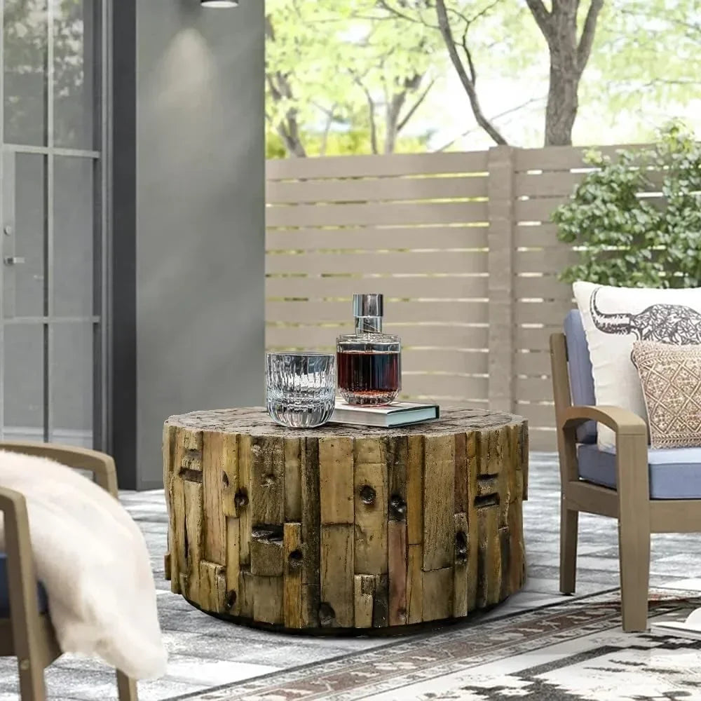 Light Luxury round Tea Table Solid Wood Living Room Small Apartment round Tea Table Creative Simple Nordic Coffee Table