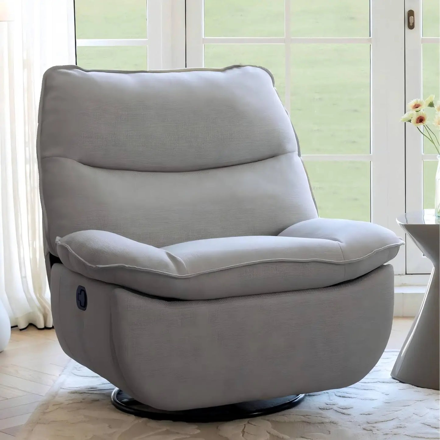XRC7 Swivel Rocker Recliner Chair, 360° Swivel Oversized Armless Recliner with Oeko-TEX Certified Three-Proof, Customized