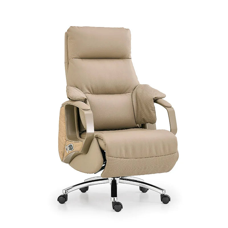 Genuine Leather Electric Office Chair with Massage Lunch Break Function Chairman CEO boss Computer Chair