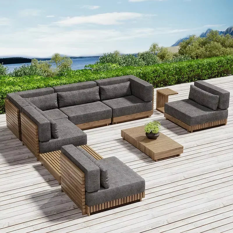 Popular Outdoor Teak Patio Furniture Teak Outdoor Furniture Sofa With Quick Dry Foam