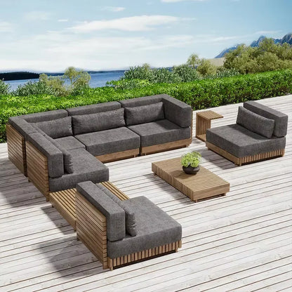 Popular Outdoor Teak Patio Furniture Teak Outdoor Furniture Sofa With Quick Dry Foam