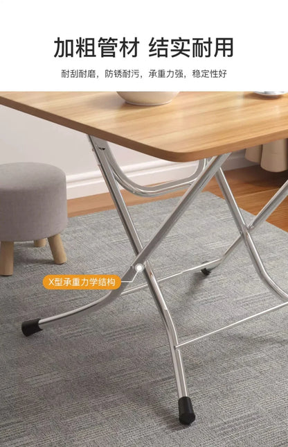 Furniture Folding  Dining Table Home Rental House Simple Small Apartment Dining Round  Foldable Outdoor Stall Small Square Table