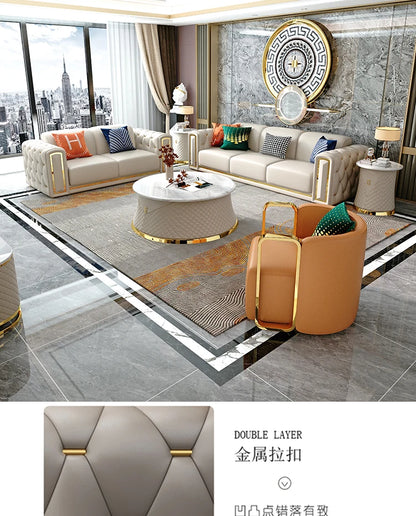 A2-7   new light luxury leather sofa living room combination size modern simple first-layer cowhide sofa