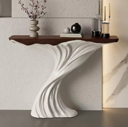 Table à thé moderne en verre de qualité supérieure, mobilier de luxe à une feuille de styliste artistique haut de gamme pour Table basse de salon