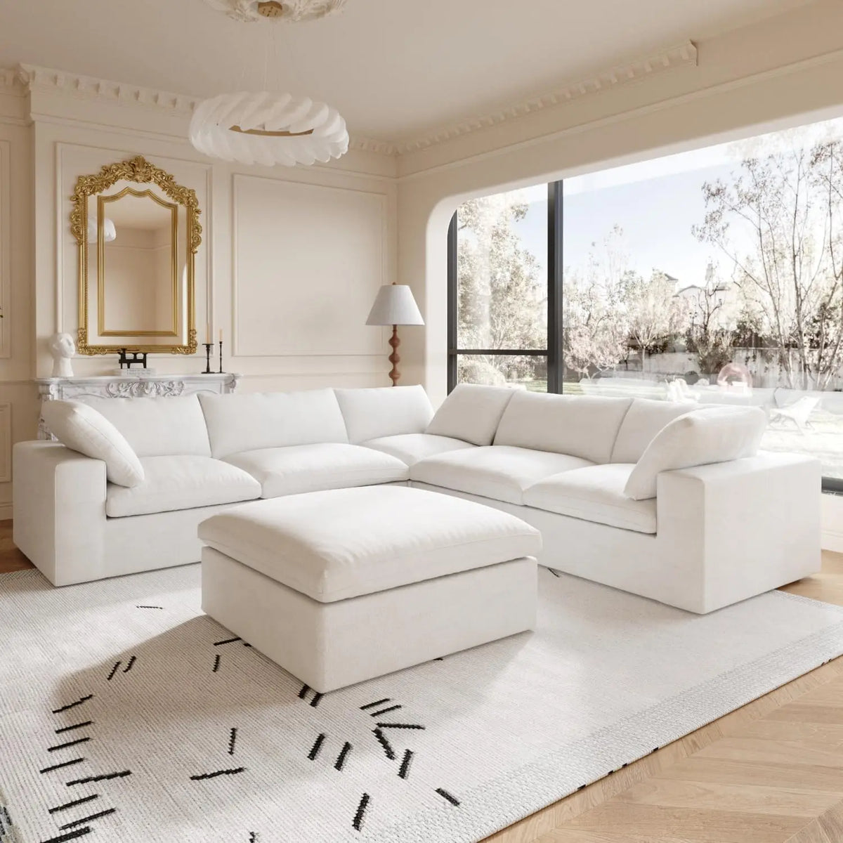 Oversized Modular Sectional Sofa,Cloud Couch Deep Seat Sofa Cushion Covers Removable,Oversized Sectional Couches for Living Room