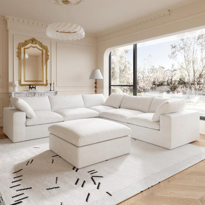 Oversized Modular Sectional Sofa,Cloud Couch Deep Seat Sofa Cushion Covers Removable,Oversized Sectional Couches for Living Room