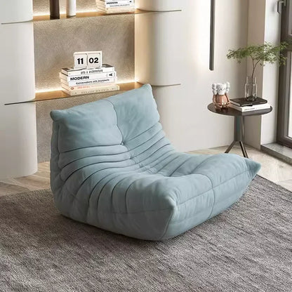 Single sofa living room bedroom lazy fabric leather leisure chair small apartment cream wind