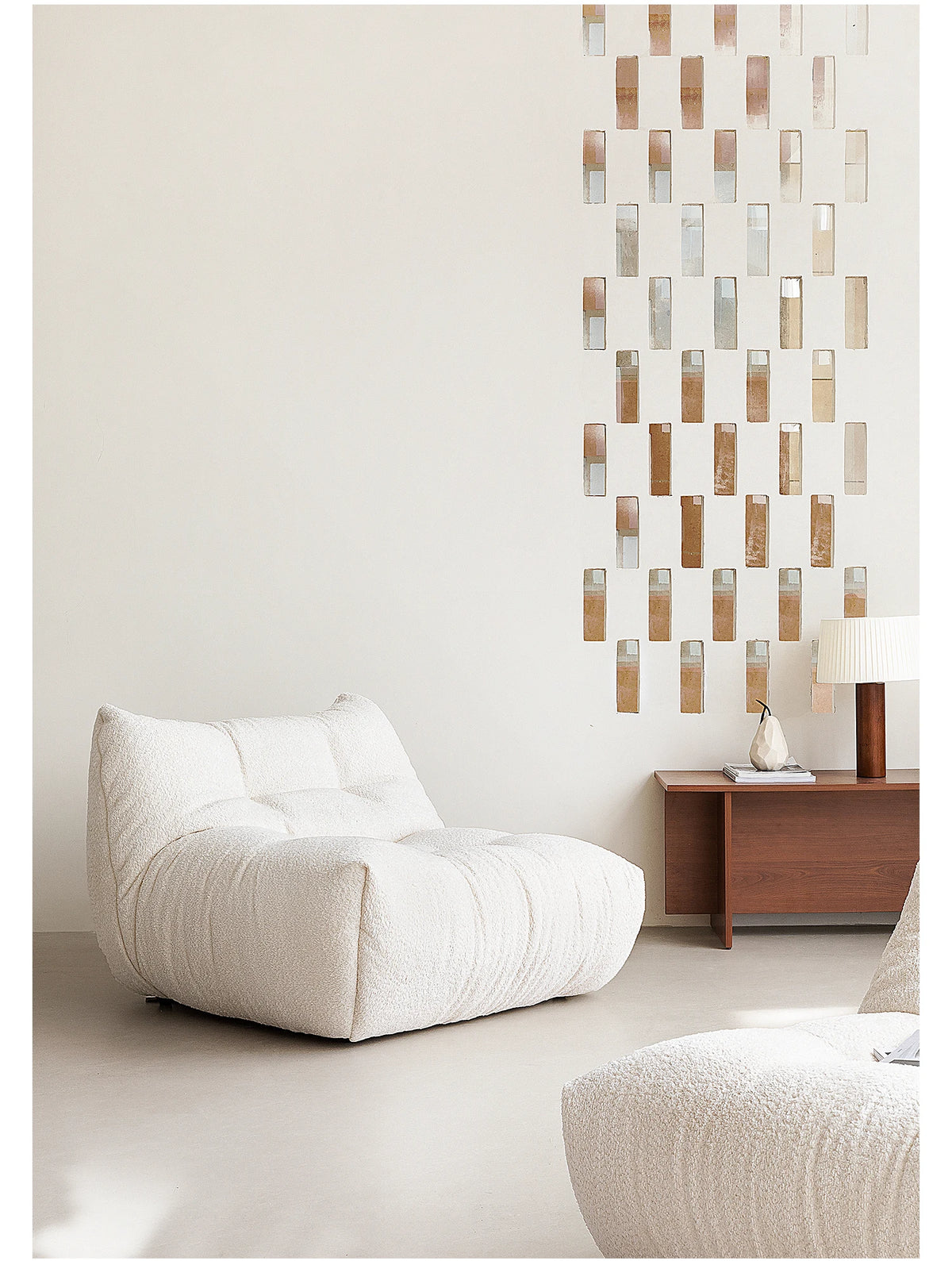 Nordic Cream Style Living Room Sofa White Square Combination Creative Design Lazy Couch Comfort Home Furniture Lounge Chair FYLS