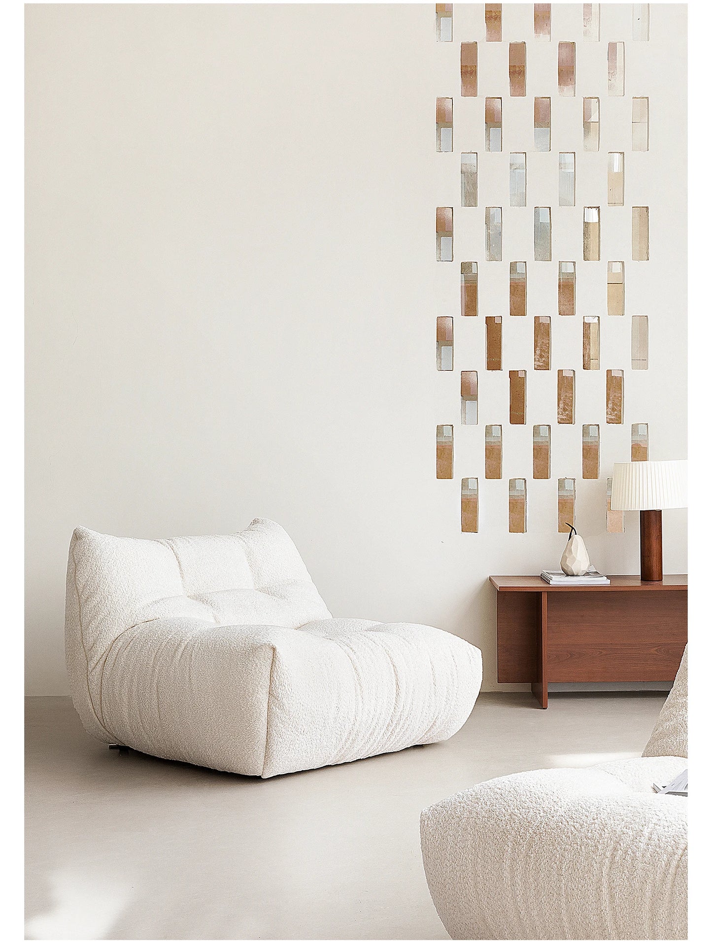 Nordic Cream Style Living Room Sofa White Square Combination Creative Design Lazy Couch Comfort Home Furniture Lounge Chair FYLS