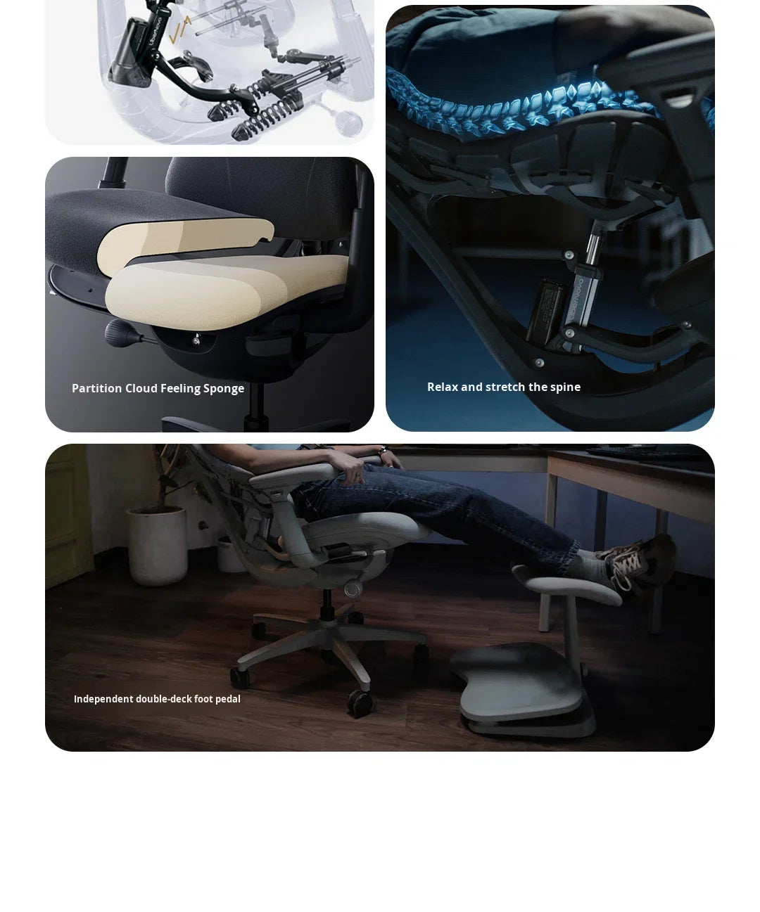 LiberNovo Omni Dynamic Ergonomic Adjustable Aluminum Alloy Electric Slide Office Swivel Chair Game Chair High Back Support