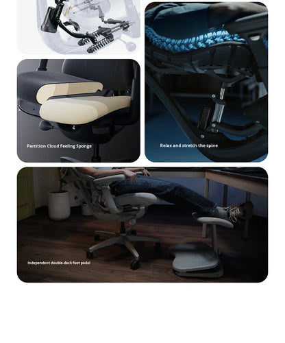 LiberNovo Omni Dynamic Ergonomic Adjustable Aluminum Alloy Electric Slide Office Swivel Chair Game Chair High Back Support