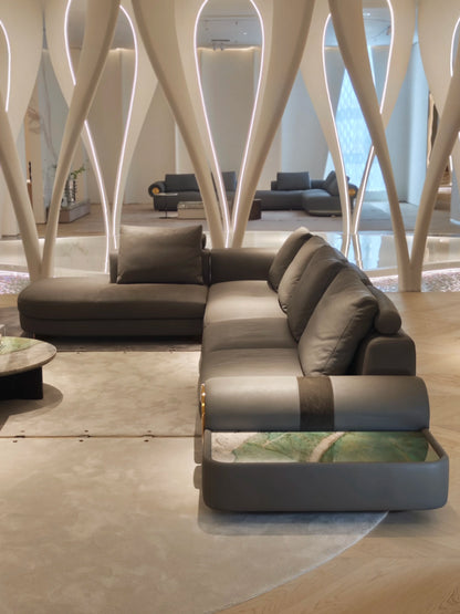 Modern European luxury villa split sofa can be customized living room modular set leather fabric wooden sponge