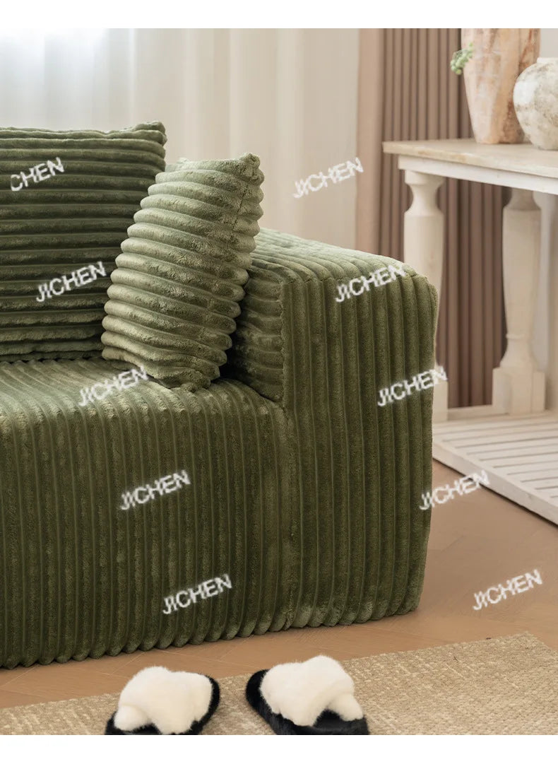 XJQC Living Room Compression Sofa Corduroy Combination Module Modular L-shaped Multifunctional Boneless Compression Sofa Chair