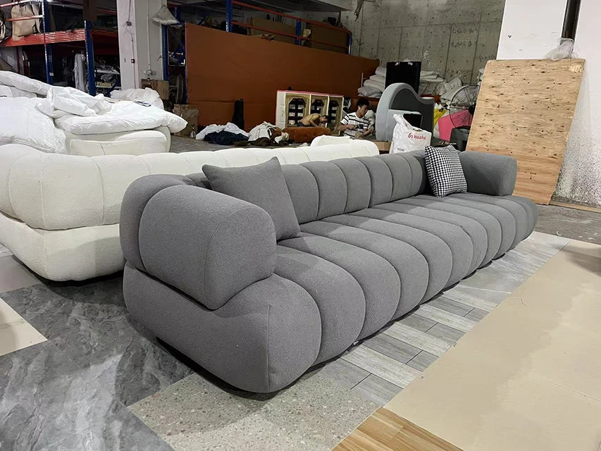Italian Modern Style Luxury Apartment Hotel Living Room Furniture Sofa Set 3 Seater Sofa White Velvet Modern Sofa Couch