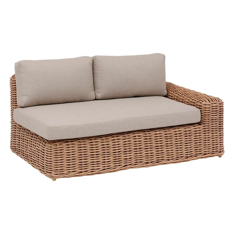 Factory Sale High Quality Outdoor Courtyard Metal Frame Rattan Wicker L-shape Garden Sofa Set