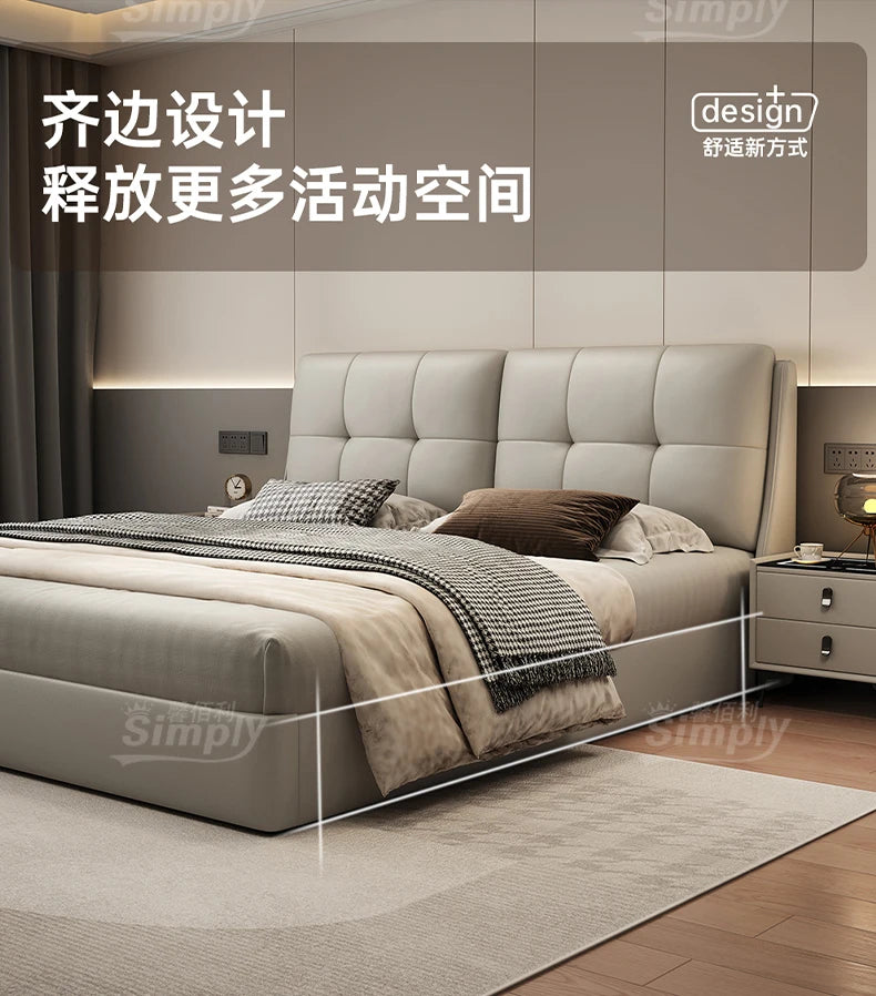 Queen Storage Bed Bedroom King Size Double Modern Frame Bed Headboard Luxury Sleeping Camas De Dormitorio Home Accessories