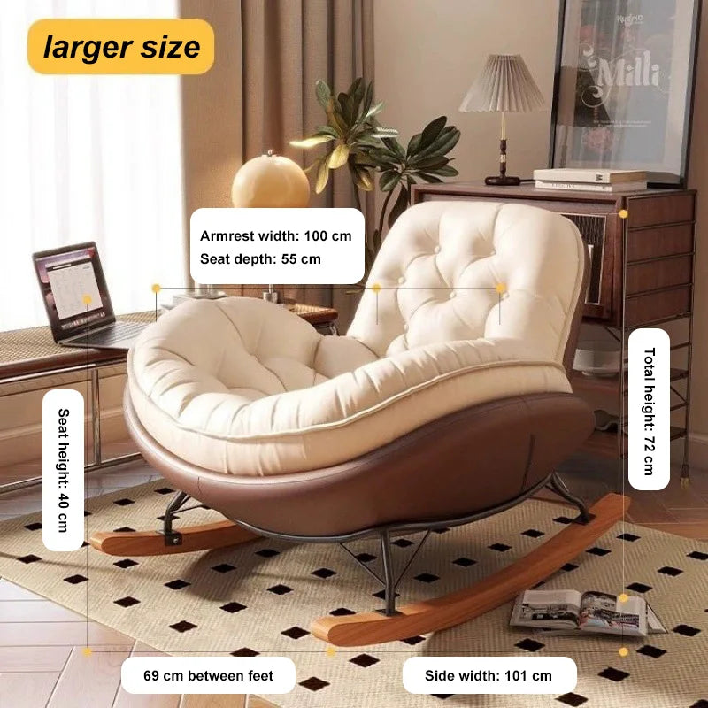 Lazy Sofa Rocking Chair Bedroom Lounge Chair Carefree Adult Living Room Single Balcony Leisure Rocking Chair Recliner Chairs