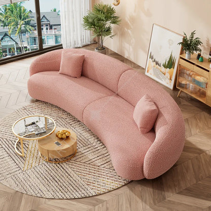 Hot Sale Modern Luxury Living Room Furniture White Couch Living Room Sofas Curved Velvet Sofa Set Fabric Sofa for Home