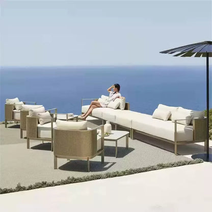 Outdoor furniture courtyard open-air garden outdoor waterproof and sun-proof balcony villa hotel simple leisure sofa combination