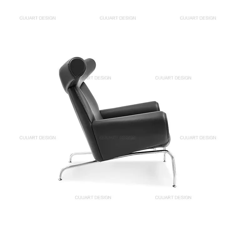 QQSingle light luxury sofa chair minimalist leather balcony living room lounge chair