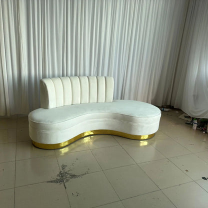 Light luxury flannel three-person sofa designer beauty salon clubhouse reception leisure modern curved sofa