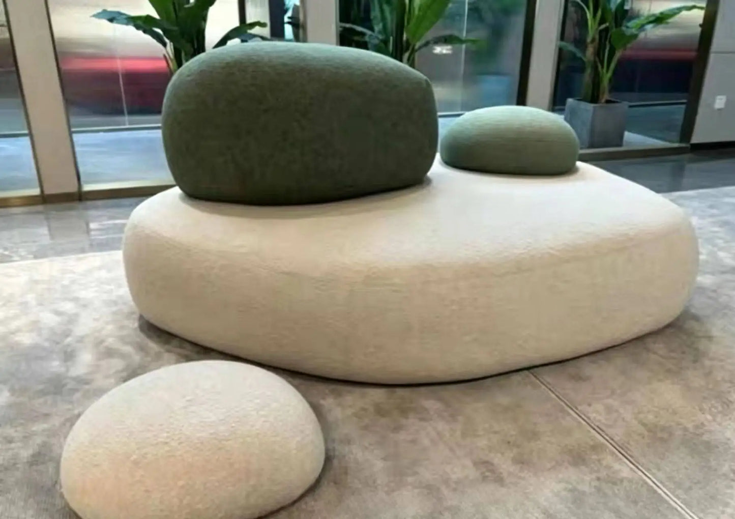 Italian minimalist pebble art sofa villa large flat living room special-shaped module fabric sofa Internet celebrity