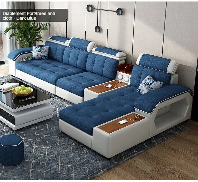 Luxury Design Corner Table U Shaped Couch Modern Other Modular Sofas Set Elegant Fabric Sectional Sofa Living Room Furniture