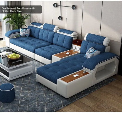 Luxury Design Corner Table U Shaped Couch Modern Other Modular Sofas Set Elegant Fabric Sectional Sofa Living Room Furniture