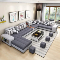 Modern Design Stain Resistant Fabric Furniture Sofa Latest Living Room Sofa Set Furniture