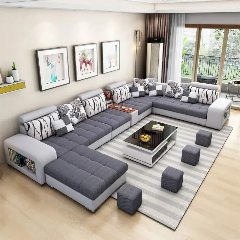Modern Design Stain Resistant Fabric Furniture Sofa Latest Living Room Sofa Set Furniture