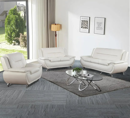 [Best Seller!]3 Piece Living Room Couch Set, Faux Leather Sofa Set, Modern Sofa Couch Set Living Room Furniture (Sofa+Loveseat+C