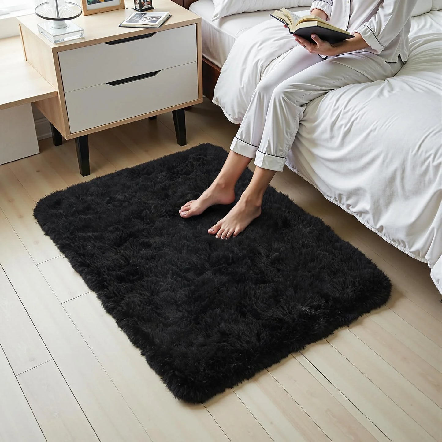 VIKAMA Tie-Dye Plush Carpet Living Room Decoration Soft Fluffy Home Mat Children's Room Baby Crawling Non-Slip Blanket