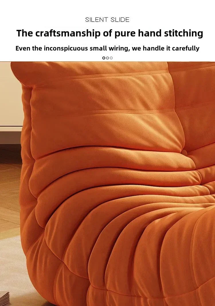 Caterpillar Sofa Living Room Single Bedroom Cloth Art Black Leather Lazy Man Sofa Bedroom Living Room Chair Sofa