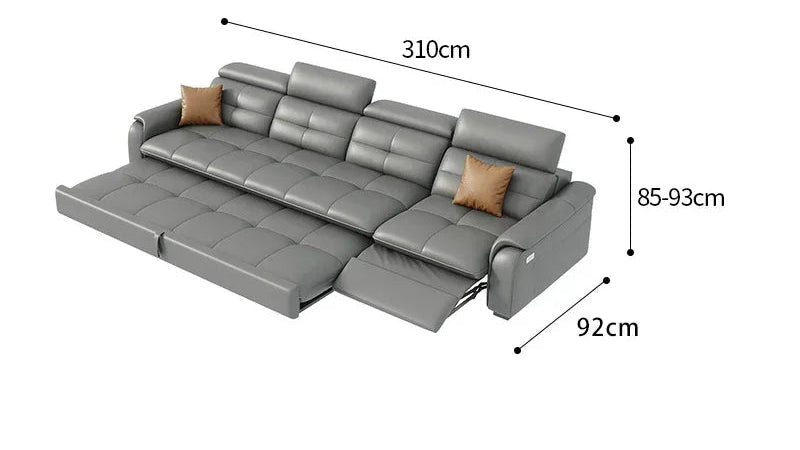 W Reclining Electric Oversize Sofa Genuine Leather Designer Italian Corner Sofa Modern Luxury Divano Letto Living Room Furniture